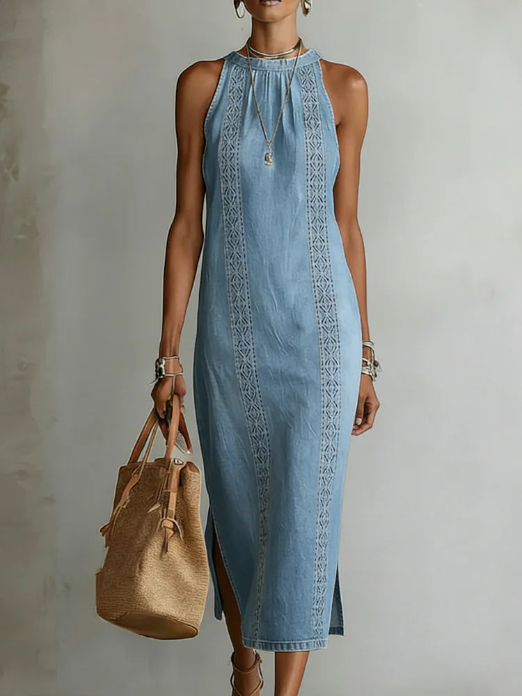Julia™ | Robe en jean à dentelle rétro