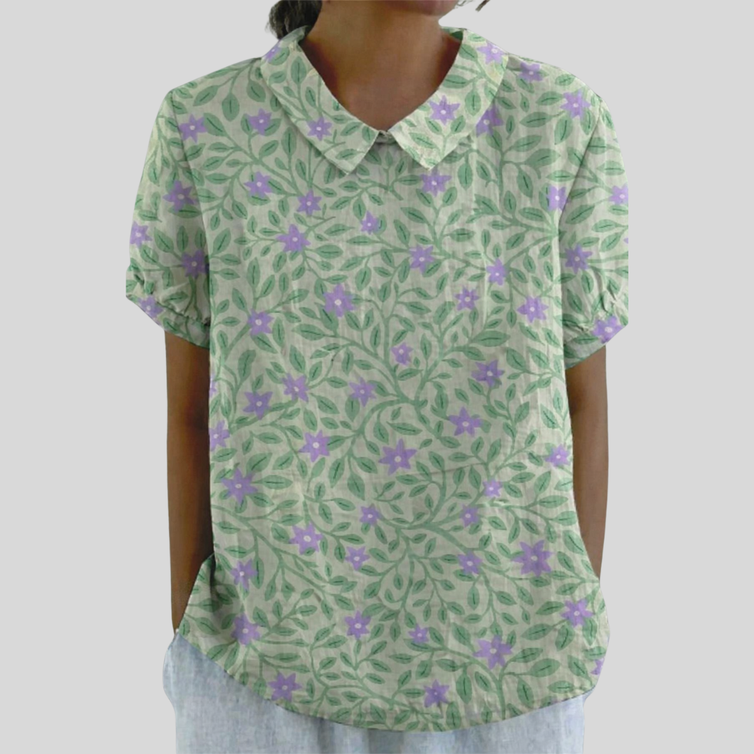 Lucienne™ | Blouse feuillage fleuri