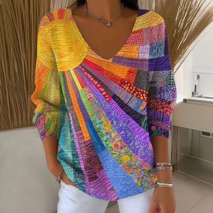 Maëlys™ | T-shirt vintage à col en V