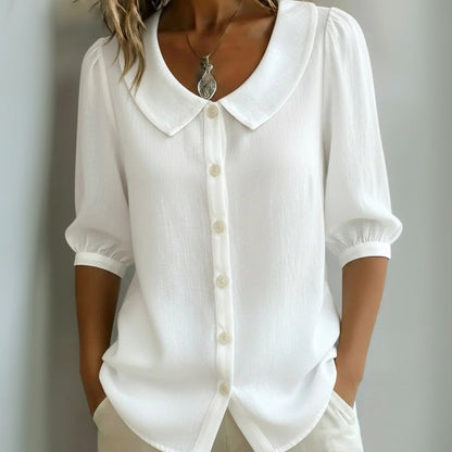Céline™ | Blouse Unie Manches Ballon