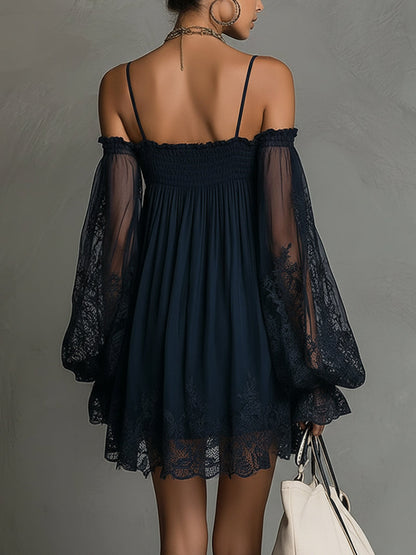 Noemi™ | Mini-robe en mousseline à épaules dénudées