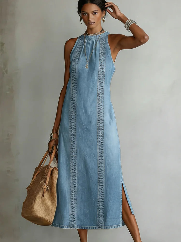 Julia™ | Robe en jean à dentelle rétro