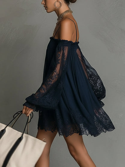 Noemi™ | Mini-robe en mousseline à épaules dénudées