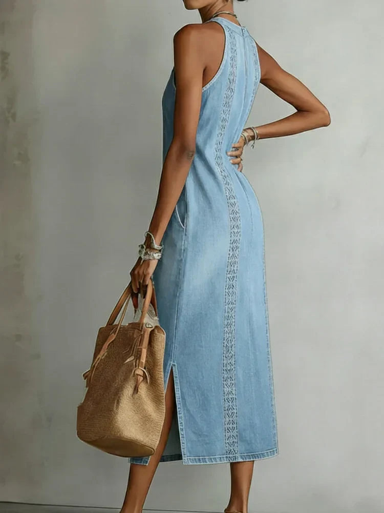 Julia™ | Robe en jean à dentelle rétro