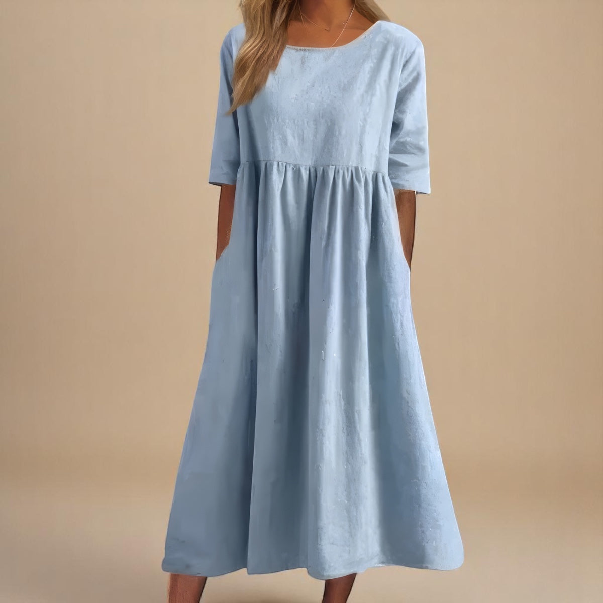Deborah™ | Robe Midi en Coton-Lin
