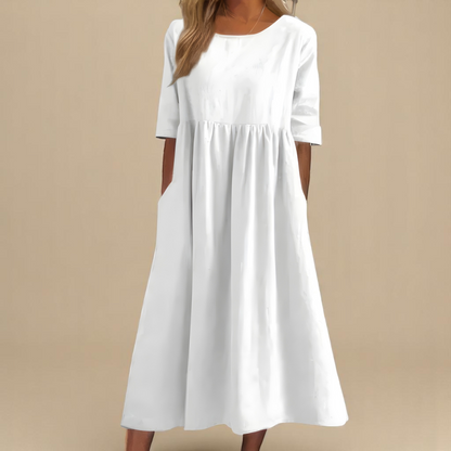 Deborah™ | Robe Midi en Coton-Lin