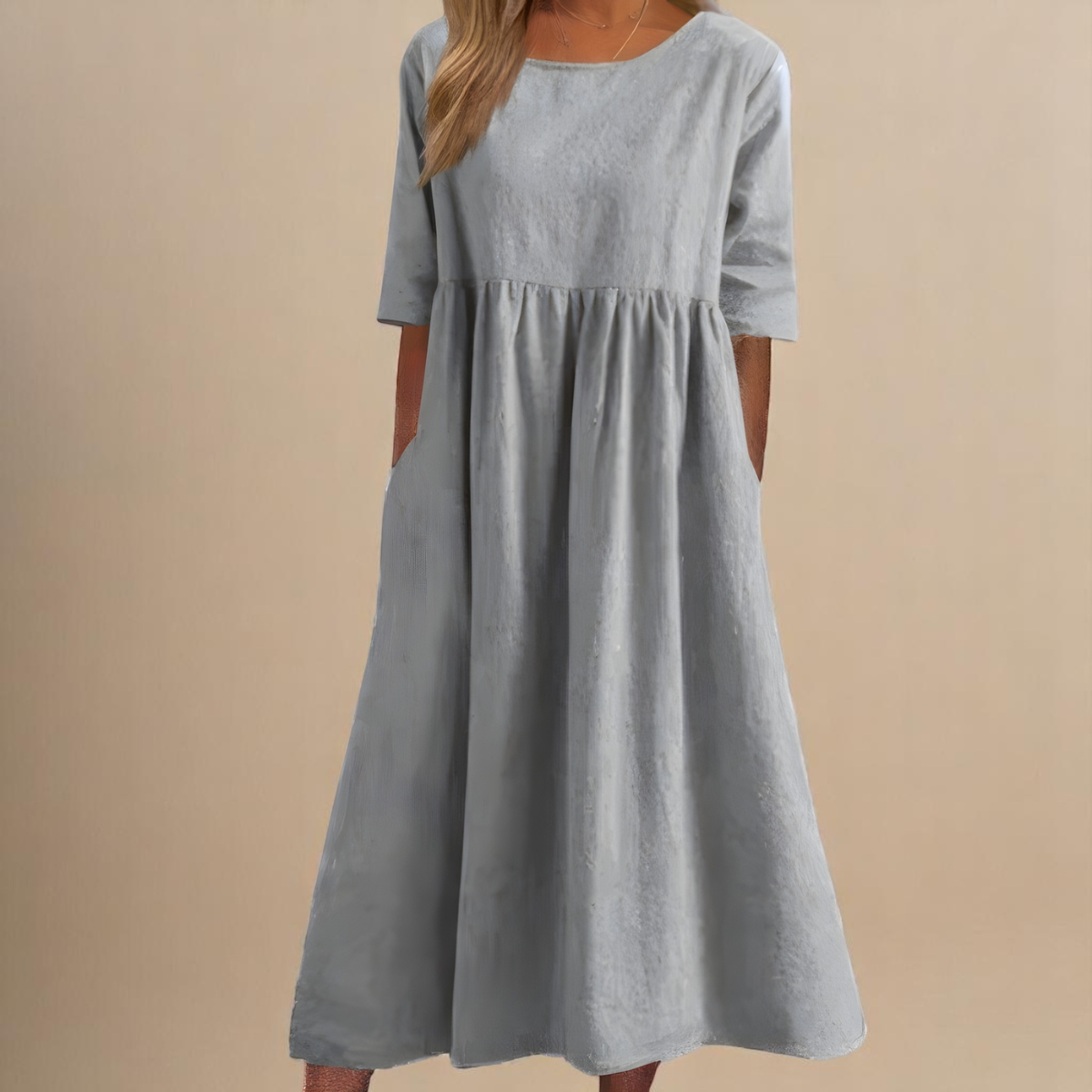 Deborah™ | Robe Midi en Coton-Lin