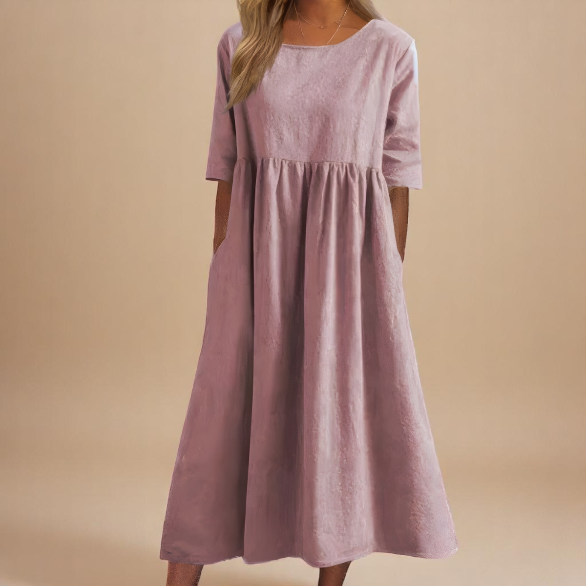 Deborah™ | Robe Midi en Coton-Lin