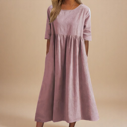 Deborah™ | Robe Midi en Coton-Lin