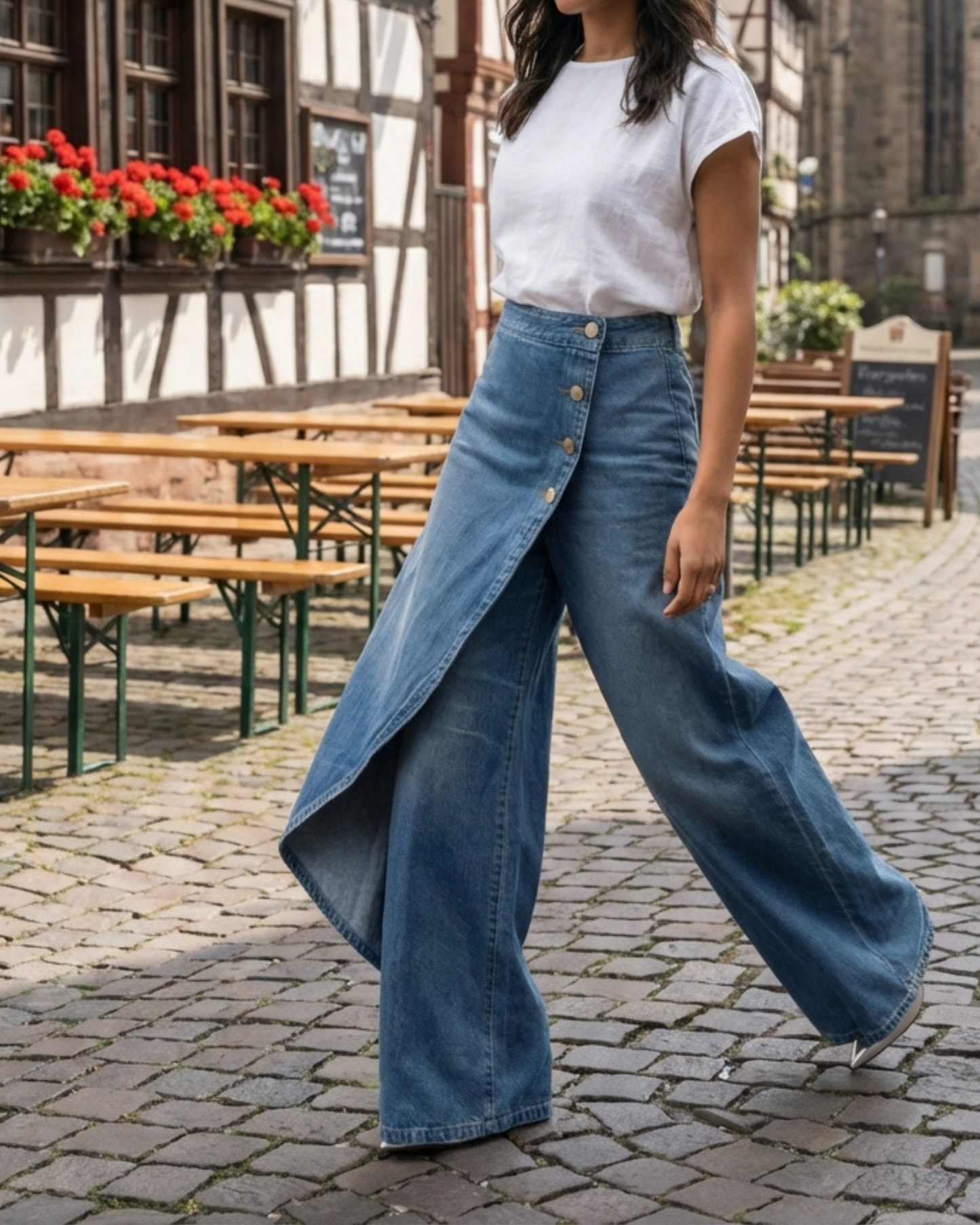 Caris™ | Portefeuille slim en jean