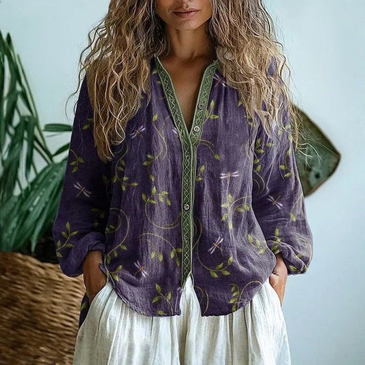 Alexandra™ | Blouse imprimée rétro