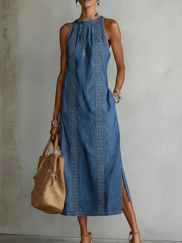 Julia™ | Robe en jean à dentelle rétro