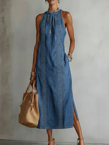 Julia™ | Robe en jean à dentelle rétro