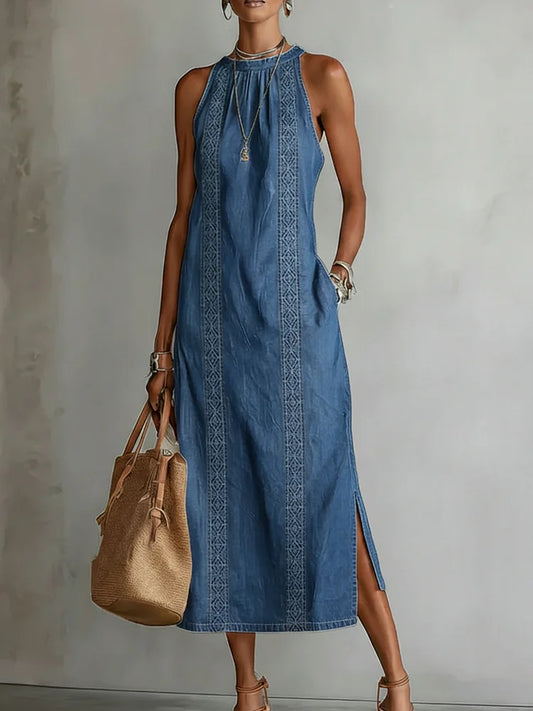 Julia™ | Robe en jean à dentelle rétro