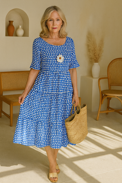 Iris™ | Robe midi couleur sable
