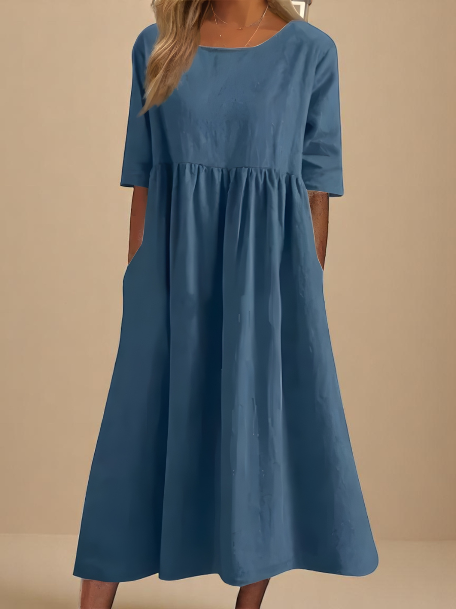 Deborah™ | Robe Midi en Coton-Lin