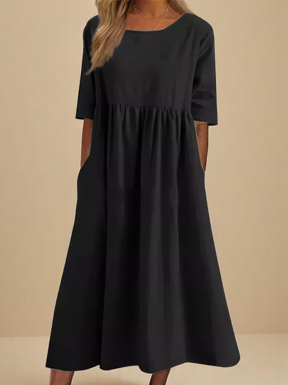 Deborah™ | Robe Midi en Coton-Lin