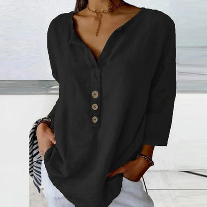 Solénya™ | Blouse Coton-Lin