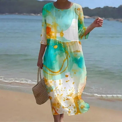 Keely™ | Robe Coton Fleurie Col Rond