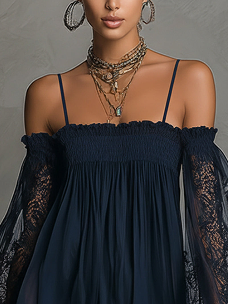 Noemi™ | Mini-robe en mousseline à épaules dénudées