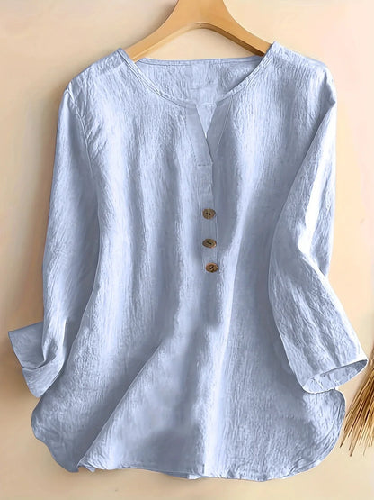 Solénya™ | Blouse Coton-Lin