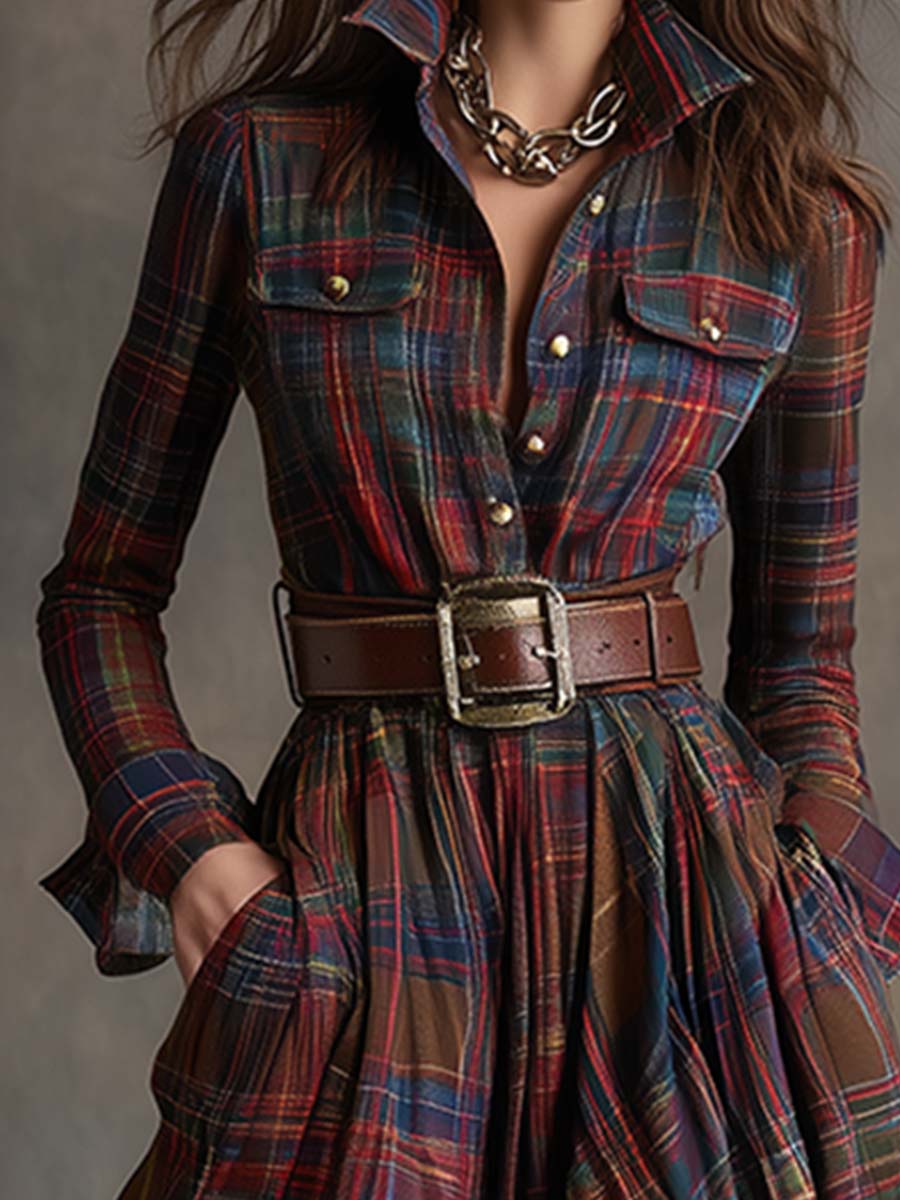 Cheryl™ | Robe Chemise à Carreaux