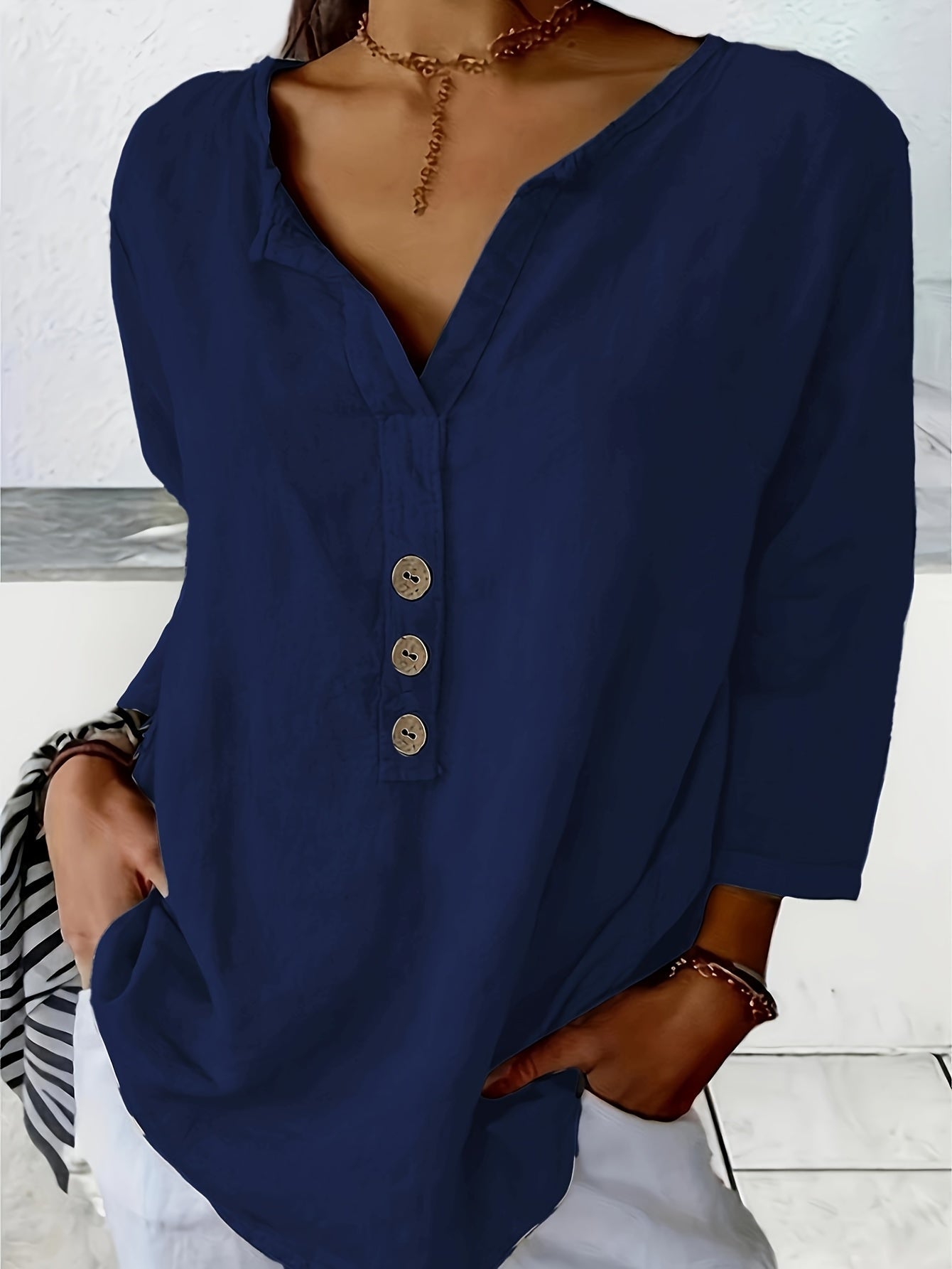 Solénya™ | Blouse Coton-Lin