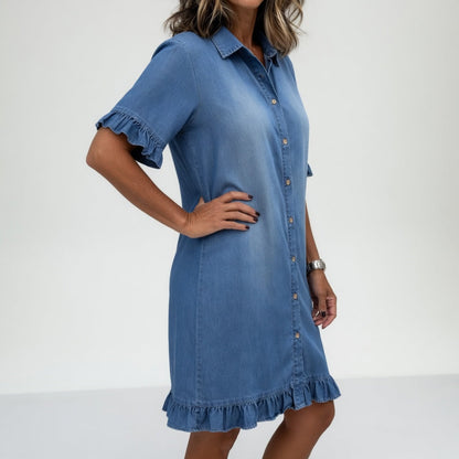 Fanette™ | Robe chemise en denim