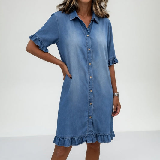Fanette™ | Robe chemise en denim