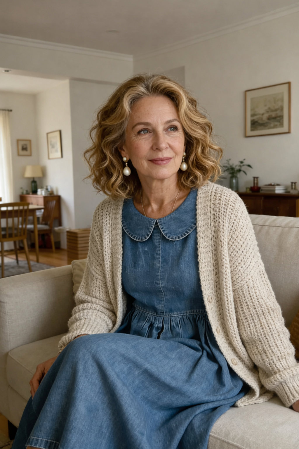 Clara™ | Robe en jean à col Peter Pan