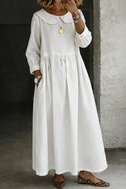 Clara™ | Robe en jean à col Peter Pan