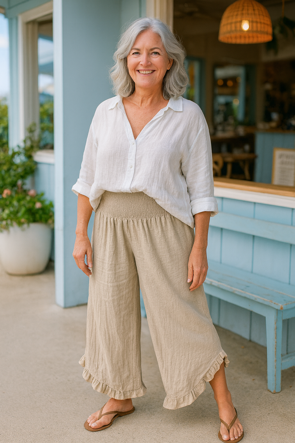 Yvette™ | Pantalon fluide coton-lin
