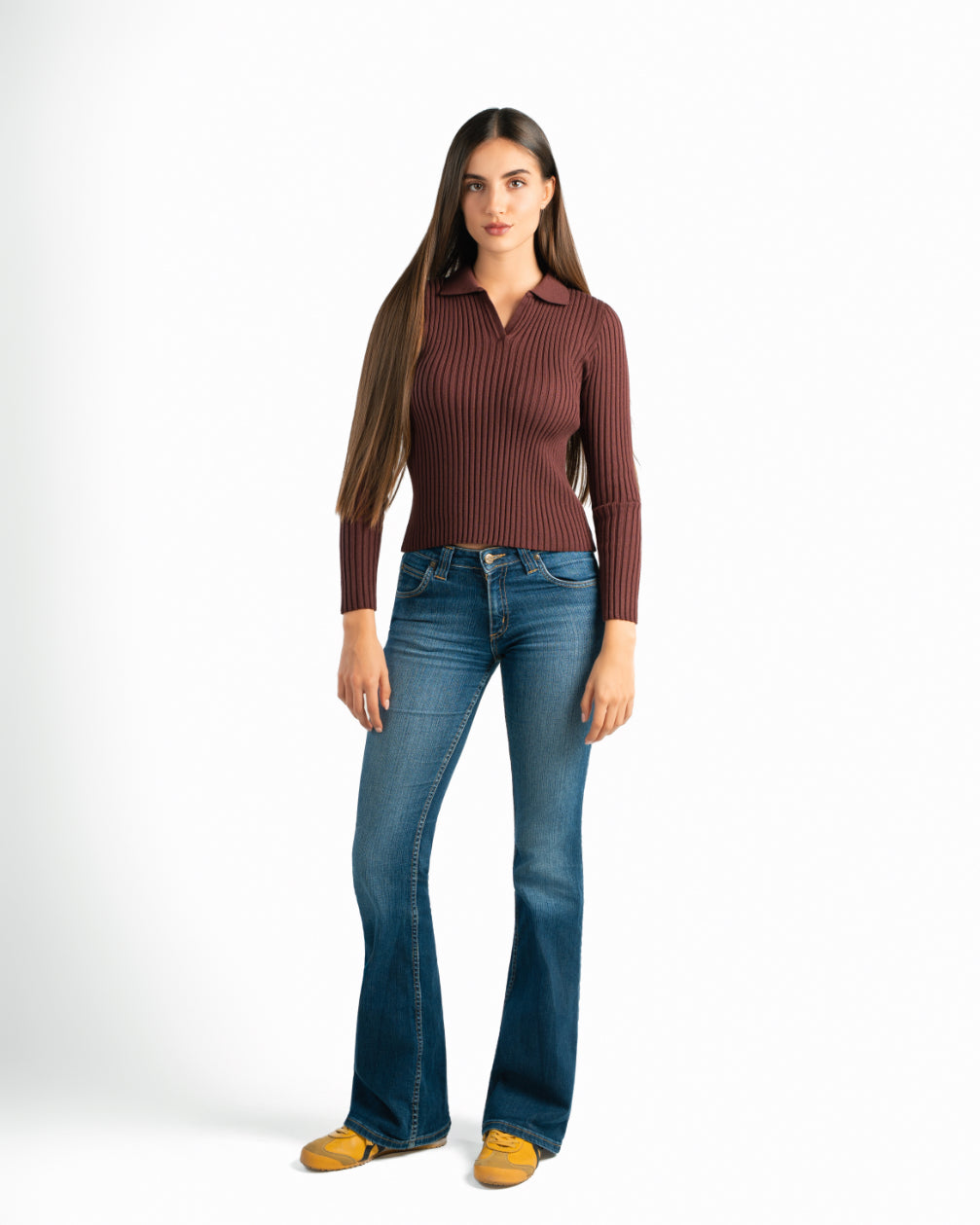 Serena Knit Long Sleeve Polo