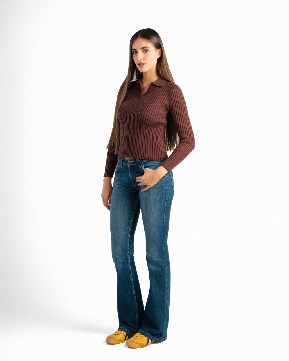 Serena Knit Long Sleeve Polo