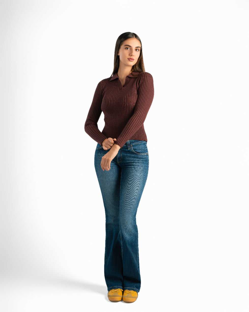 Serena Knit Long Sleeve Polo