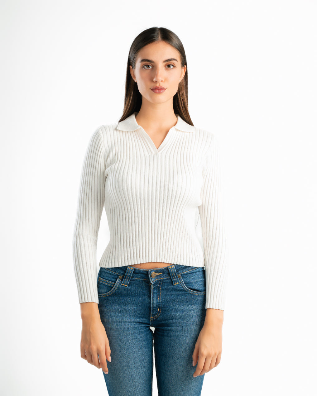 Serena Knit Long Sleeve Polo