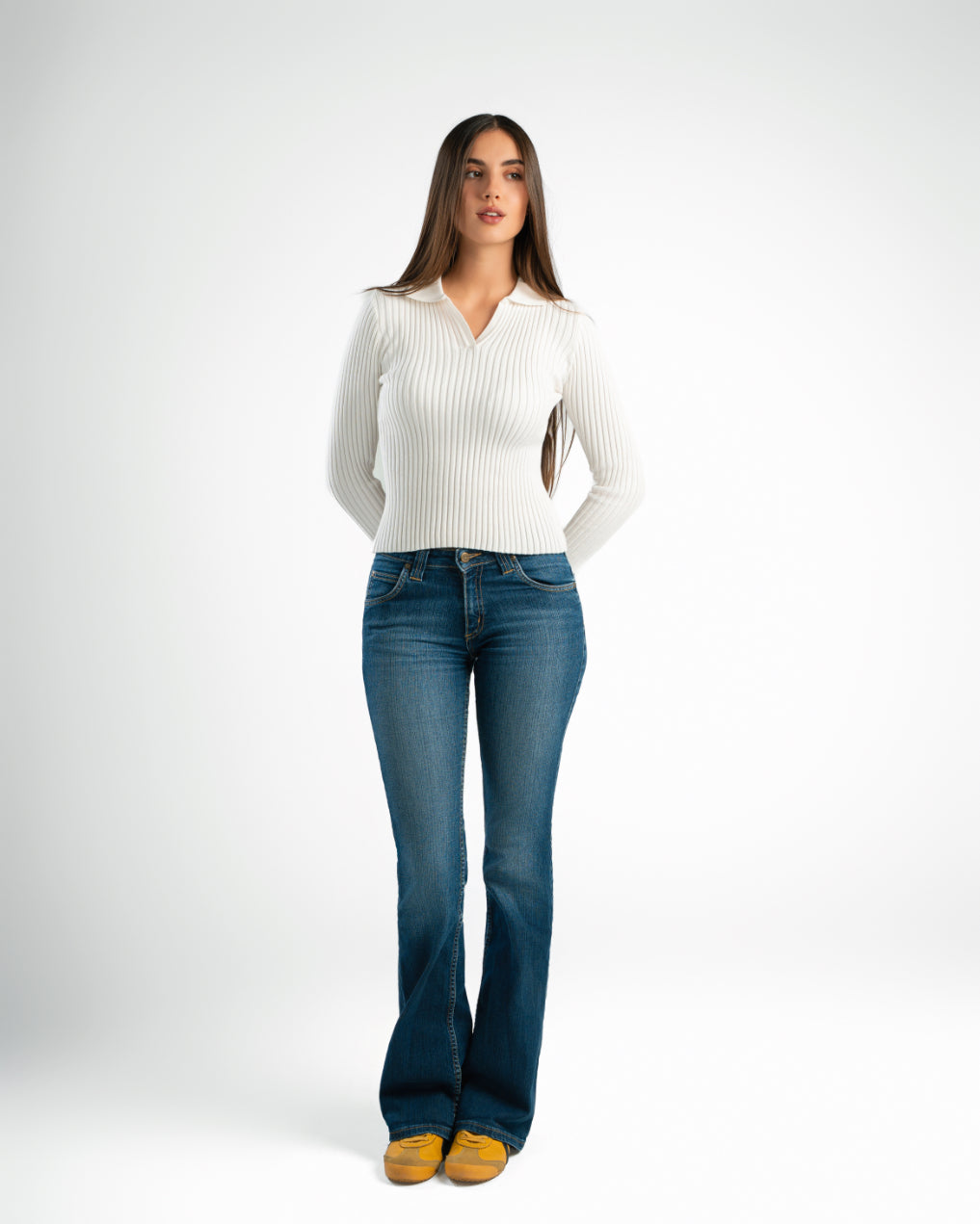 Serena Knit Long Sleeve Polo