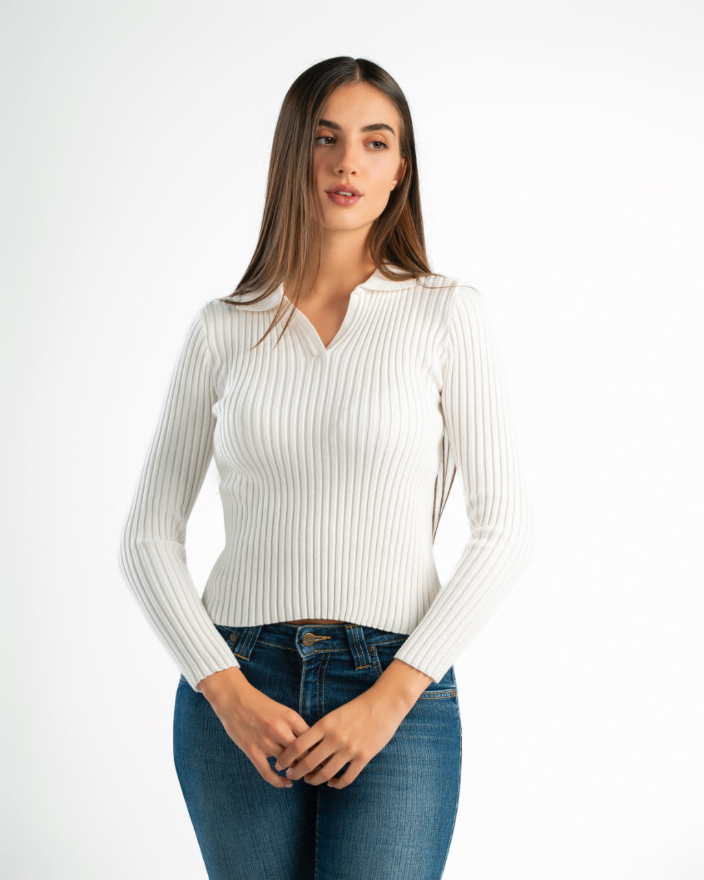 Serena Knit Long Sleeve Polo
