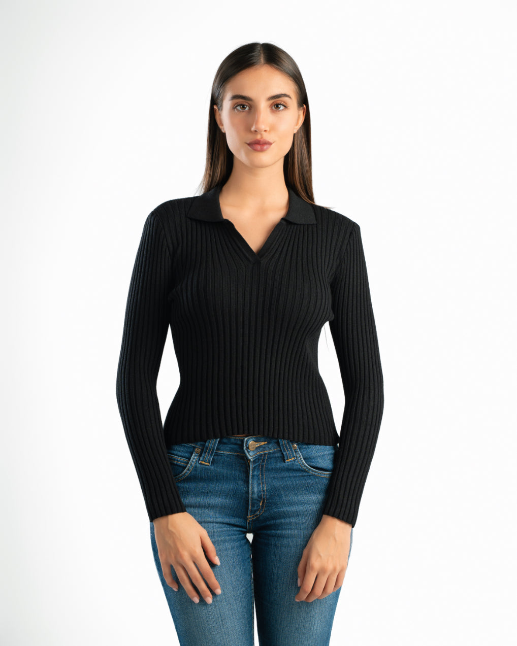 Serena Knit Long Sleeve Polo