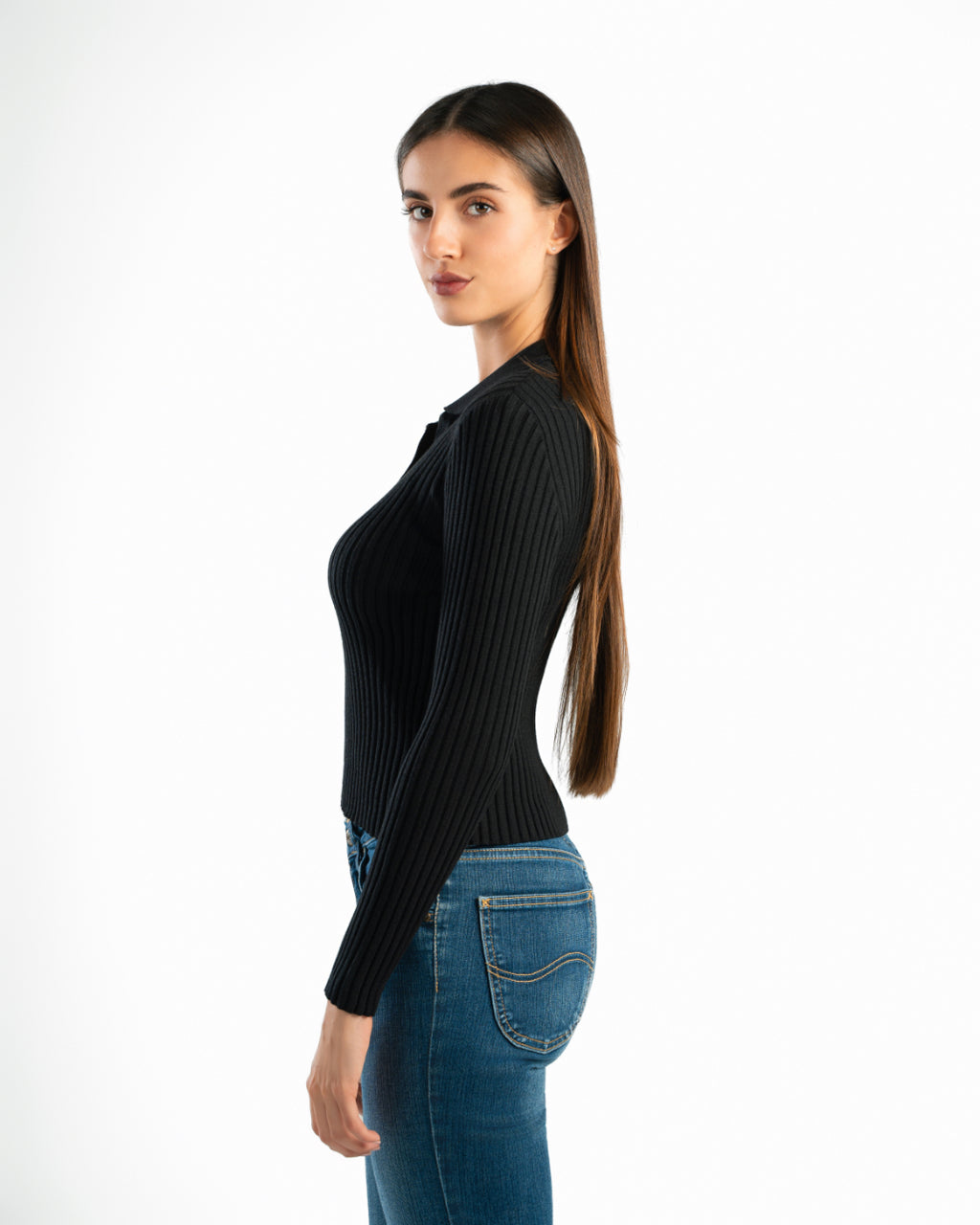 Serena Knit Long Sleeve Polo