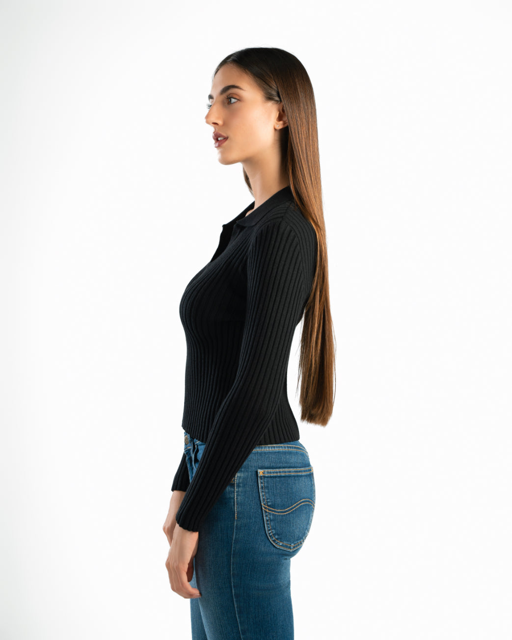 Serena Knit Long Sleeve Polo