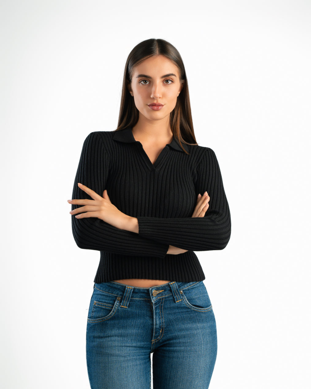 Serena Knit Long Sleeve Polo