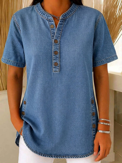 Apolline™ | Blouse en denim coton