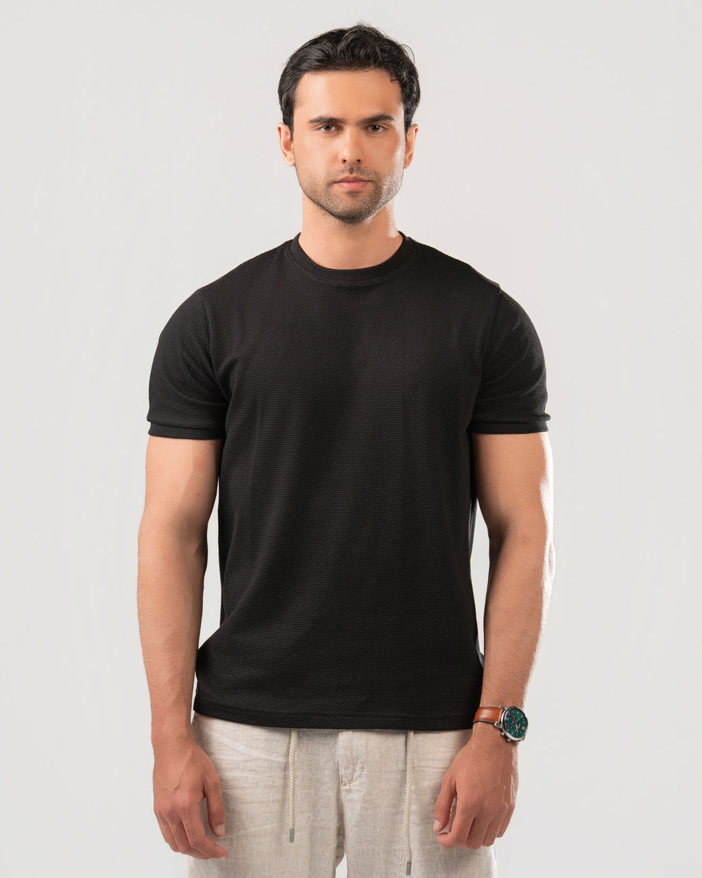 Textured Cotton T-Shirt