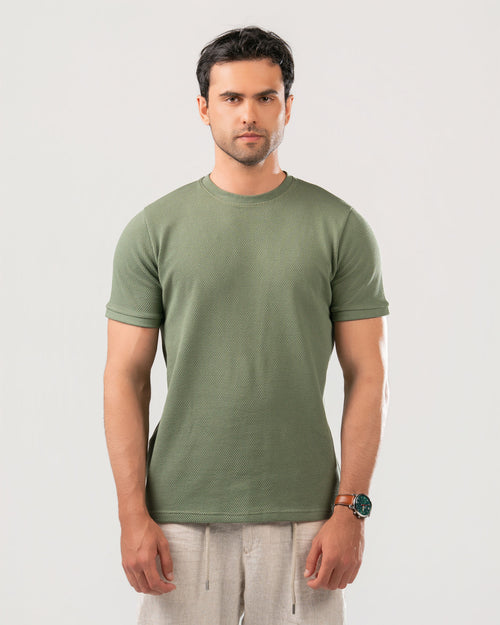 Textured Cotton T-Shirt