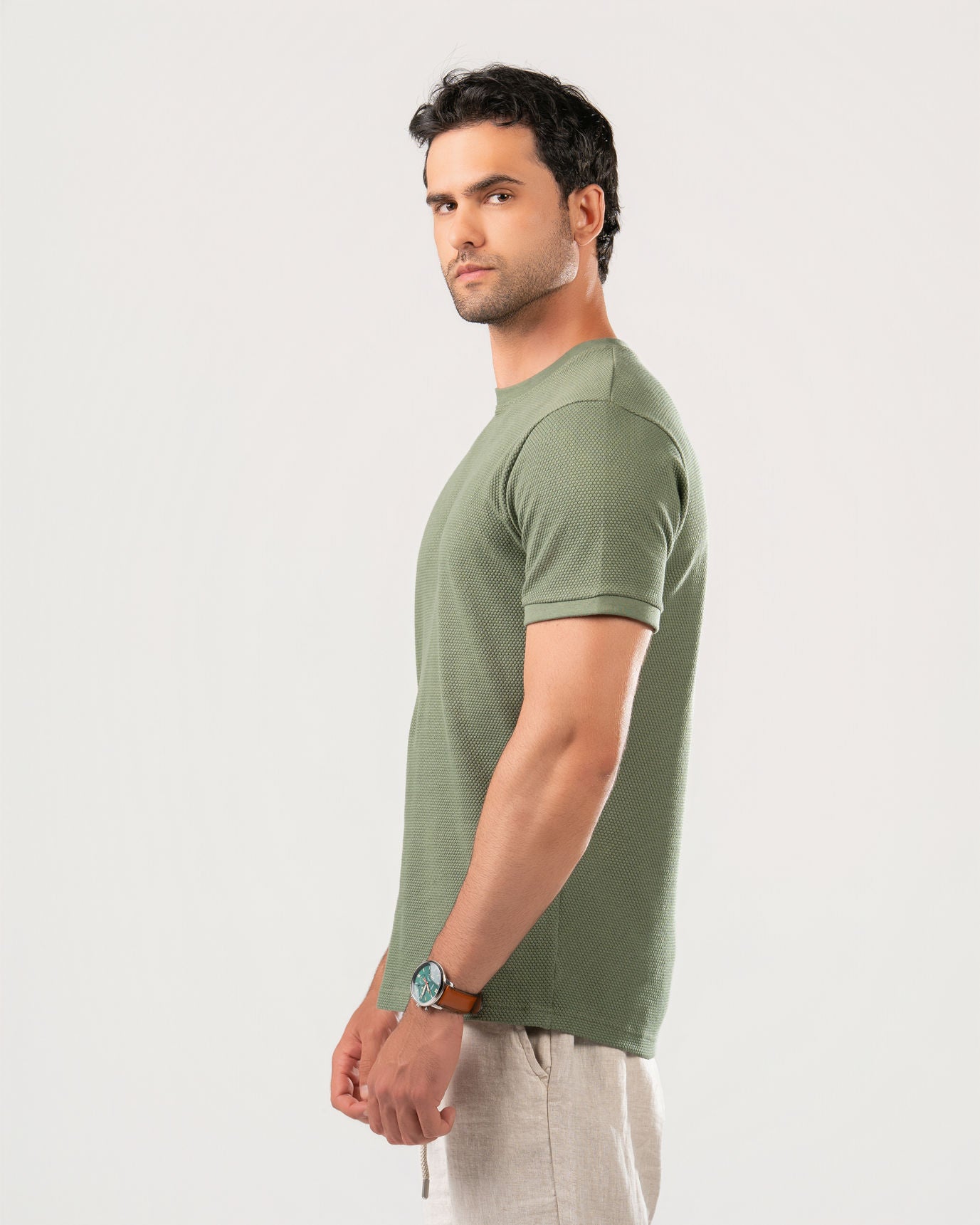 Textured Cotton T-Shirt