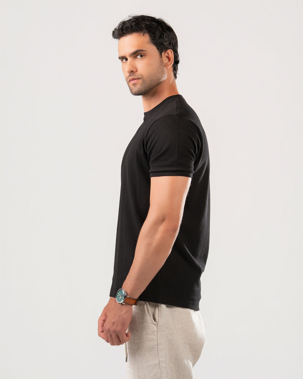 Textured Cotton T-Shirt