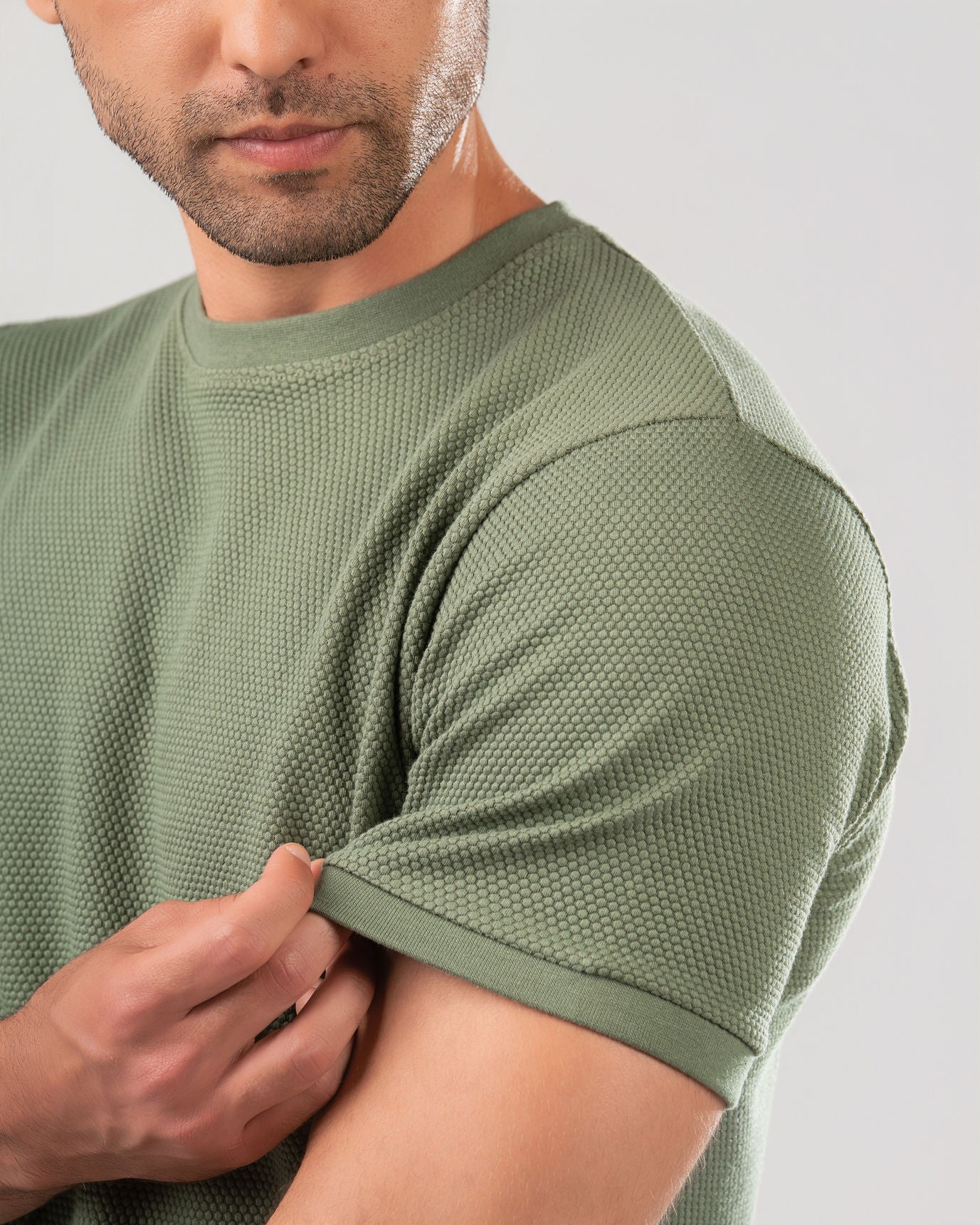 Textured Cotton T-Shirt
