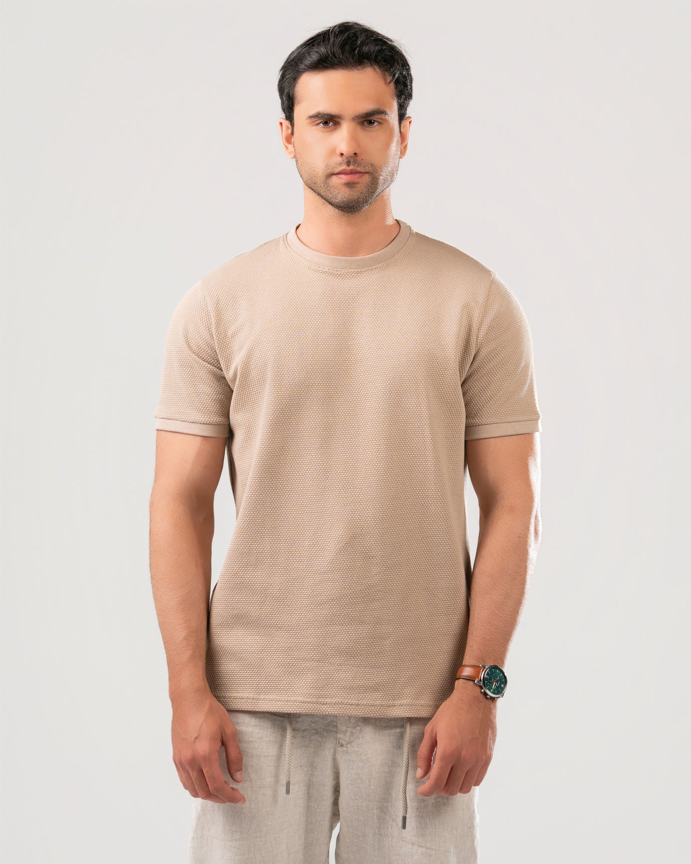 Textured Cotton T-Shirt