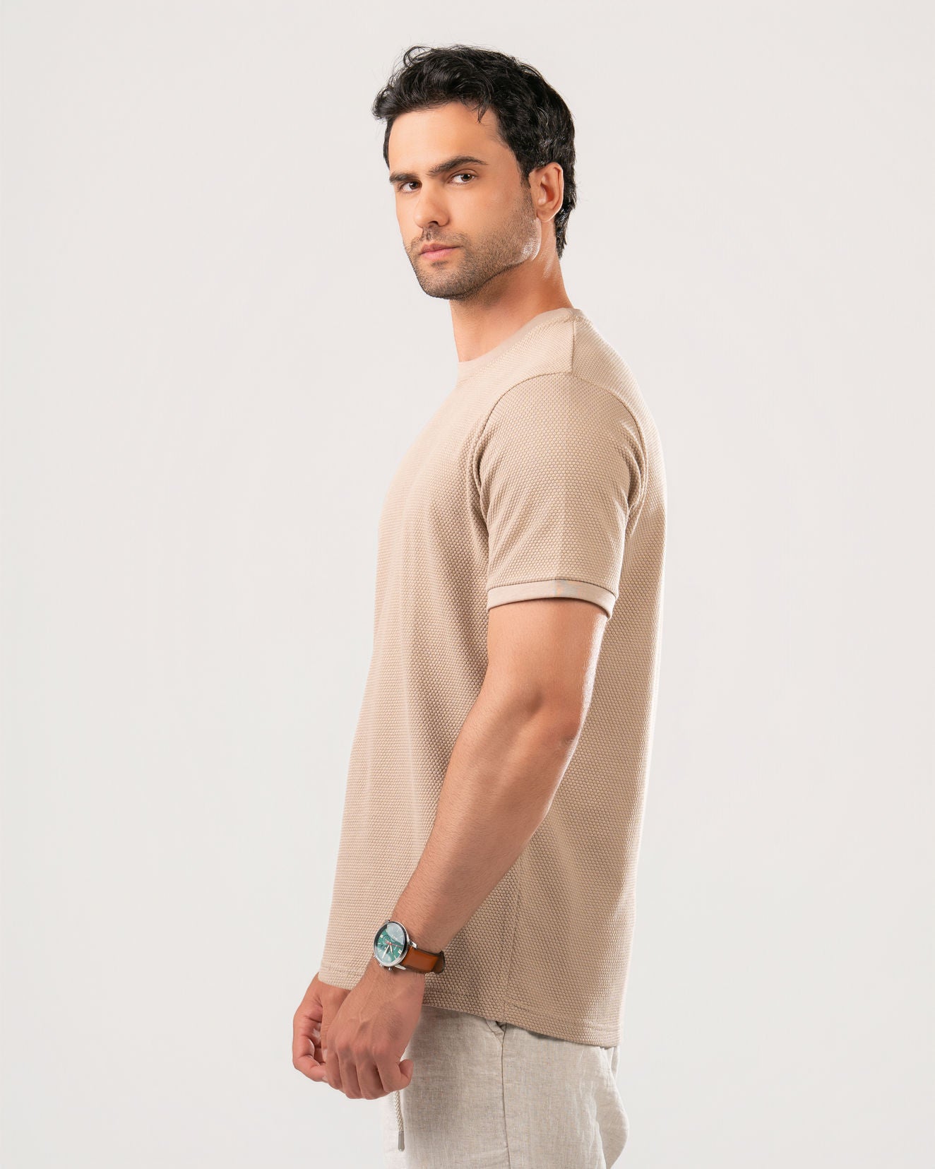 Textured Cotton T-Shirt